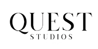 Quest Studios logo: QUEST in large serif letters with STUDIOS in smaller letters underneath from the branding.