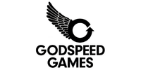Godspeed Games logo with a black winged circle above the bold text GODSPEED GAMES.