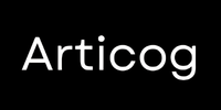 Articog logo: white wordmark on black background