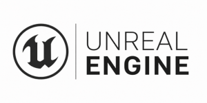 Unreal Engine logo: circular emblem with a stylized U beside the words UNREAL ENGINE.
