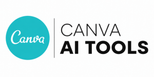 Canva AI Tools logo: teal circle with 'Canva' in script and 'CANVA AI TOOLS' text to the right.